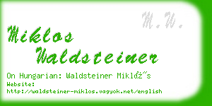 miklos waldsteiner business card